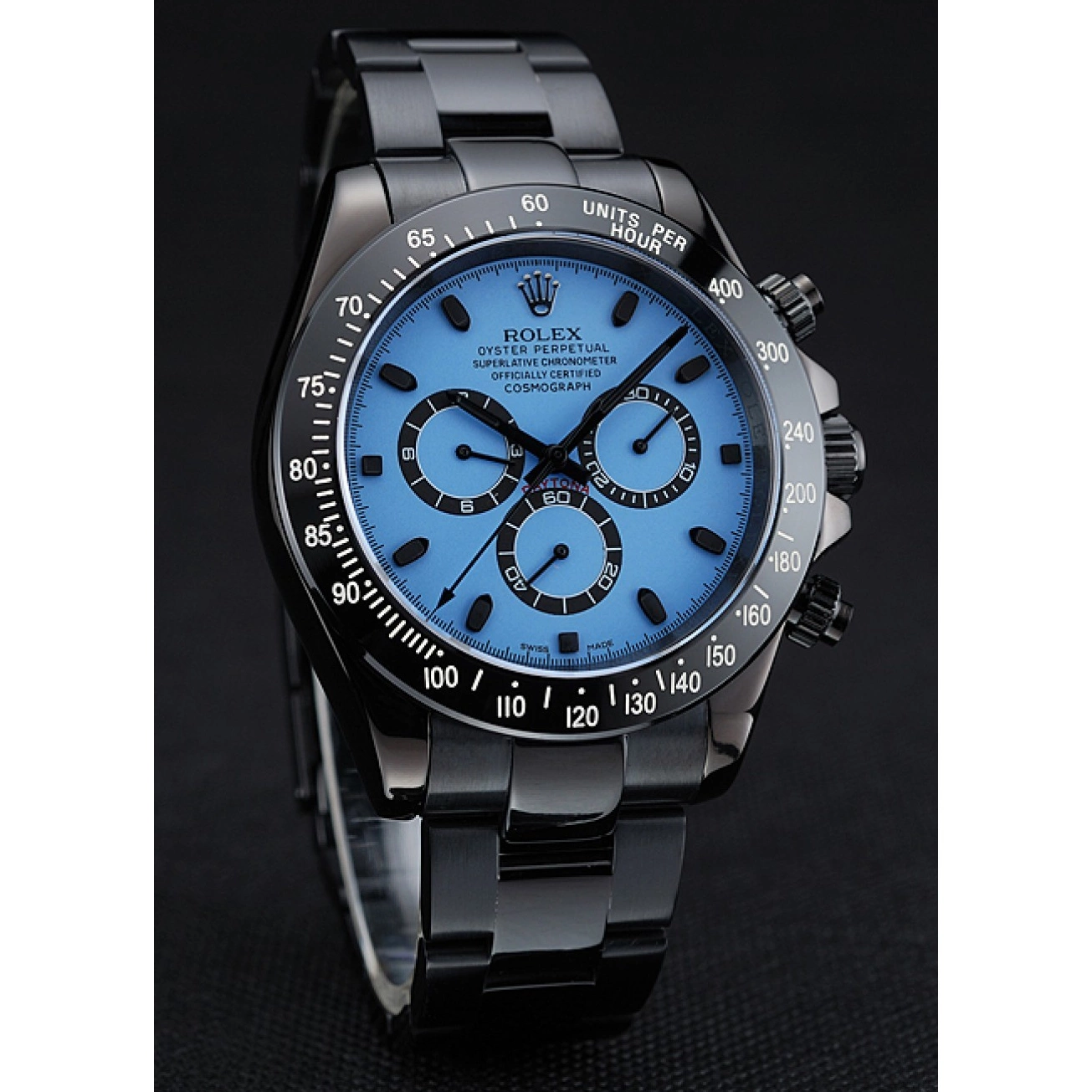 Aaa replica watch Stainless 1454250 Rolex Dial Black And And Black Bracelet Case Steel Blue Cosmograph Daytona 0622